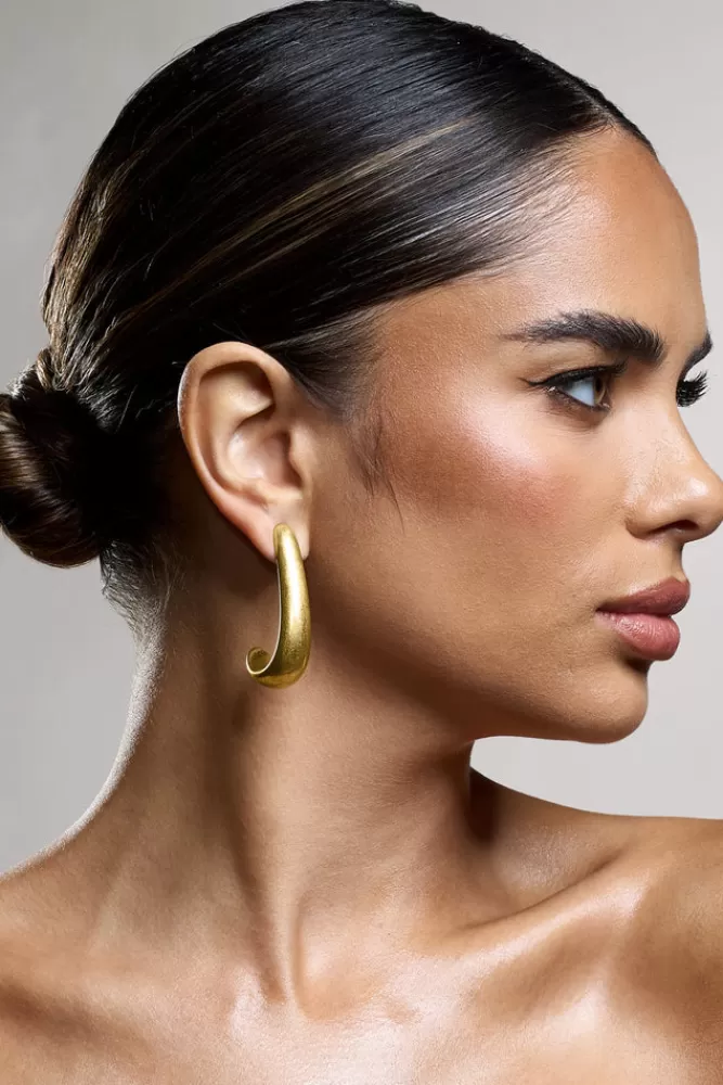 Club L London Zariah | Curve Earrings GOLD Clearance