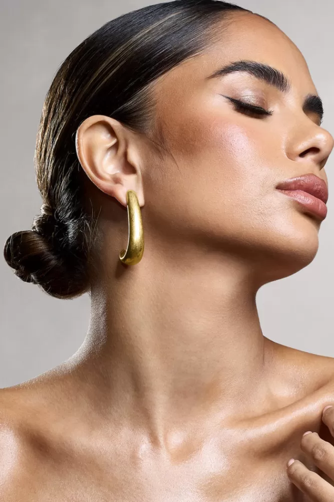 Club L London Zariah | Curve Earrings GOLD Clearance