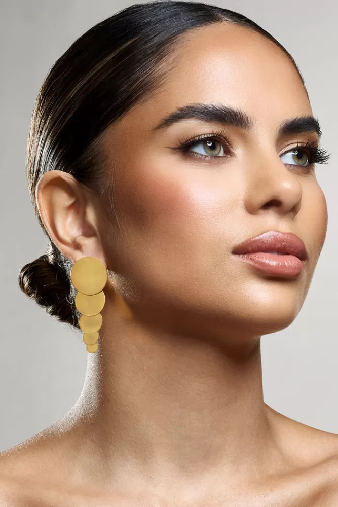 Club L London Zyla | Layered Disc Earrings GOLD Hot