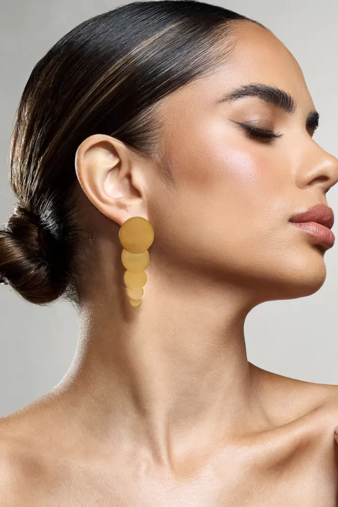 Club L London Zyla | Layered Disc Earrings GOLD Hot